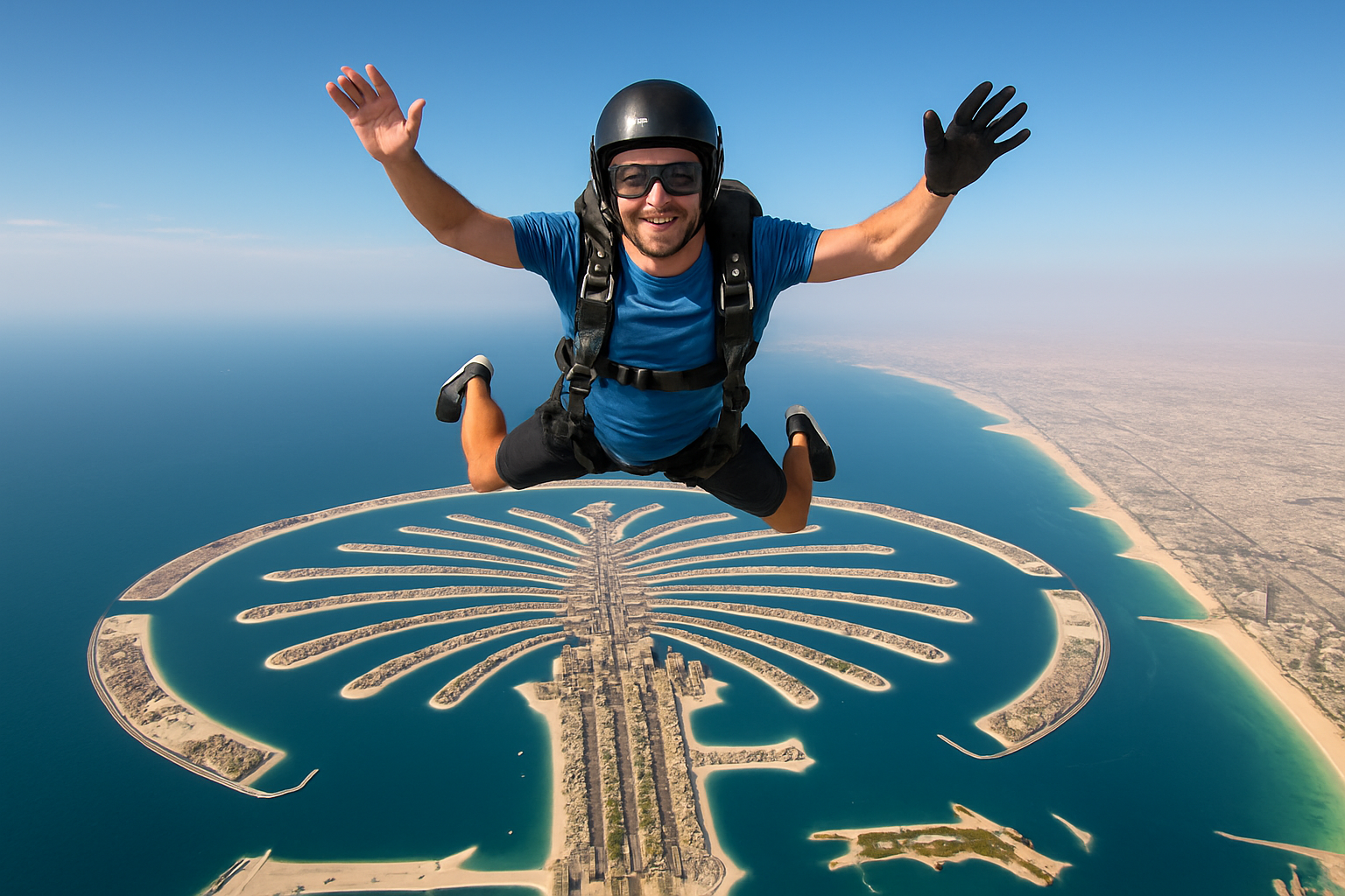 Skydiving over Palm Jumeirah